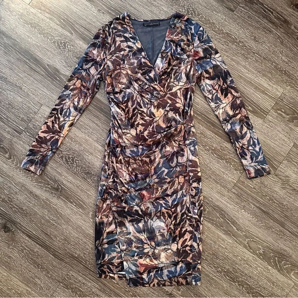 Peruvian Connection faux wrap shadow vine dress
